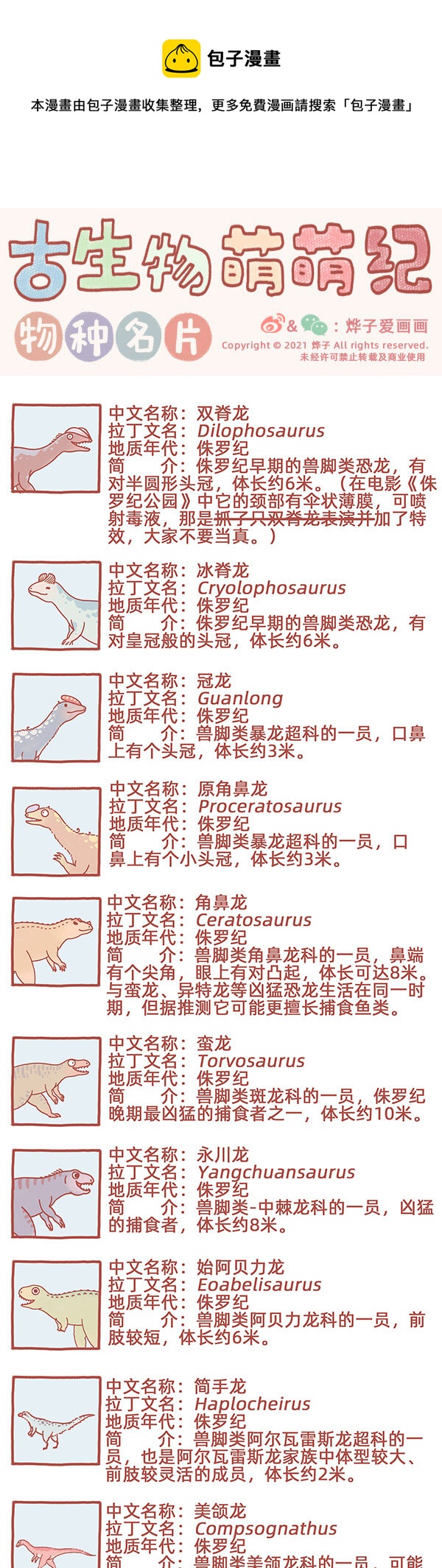 物种名片 侏罗纪20